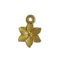 Small gold-plated stainless steel flower charm for DIY jewelry making - Radiant Six Petal Flower Style (HY-898)