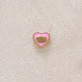 Gold-plated stainless steel pink heart evil eye charm pendant for DIY jewelry - Heart / Pink