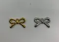 Prachtige goud en zilver roestvrijstalen strikjes hangers voor DIY kettingen en armbanden - 20.00x13.27x2.46mm (Gat 1.36mm)