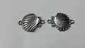 Silver stainless steel shell pendant charms for DIY jewelry making and craft projects. - 27.15x21.5x3.85mm