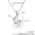 Silberne Sternzeichen Schwein Halskette mit Zirkon und Abmessungen - Kuh / Halskette mit Anhänger / Gold
