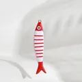 Edelstahl-Anhänger, Comic-Fisch, rot-weiß gestreift, für die DIY-Schmuckherstellung - Gestreifter Fisch / Rot-Weiß Gestreift
