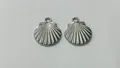 Stainless steel minimalist scallop shell pendant charms for handmade DIY jewelry making - 18.05x15.15x2.43mm