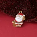 Detailed enamel Santa Claus pendant with gold plating for DIY Christmas jewelry making - Santa Claus (Full Body) / 23.3mmx16.6mmx2mm