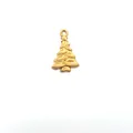 Elegant 18K gold plated stainless steel Christmas tree charm for DIY necklace making - 1 Piece (24.7x14.75x2.05mm)