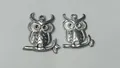Stainless steel owl on branch charm pendant for DIY necklace and bracelet jewelry making - 22.95x18.6x1.6mm