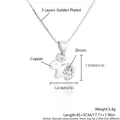 Elegante silberfarbene Hasen-Halskette mit Herz-Zirkonia und Kupfer-Basisplattierung - Kaninchen / Halskette mit Anhänger / Gold
