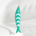 Süßer grüner gestreifter Fisch-Anhänger für DIY Schmuck Halsketten Armbänder - Gestreifter Fisch / Grün Weiß Gestreift