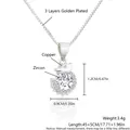 Pendaglio drago dello zodiaco argento con zircone e misure dettagliate del prodotto - Drago