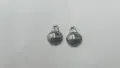 Pair of silver stainless steel shell charms for DIY jewelry and necklace making - 11.8x8.9x3.2mm