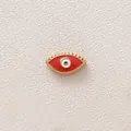 Red evil eye enamel charm pendant in gold plated stainless steel for jewelry making - Evil Eye / Red