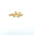 Elegant 18K gold plated stainless steel leaf charm connector for DIY handmade jewelry - 1 Piece (28.3x12.25x1.65mm)