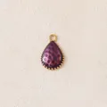 Eleganter violetter Emaille-Tropfenanhänger mit vergoldetem Rahmen für DIY-Schmuck - Wassertropfen / Lila