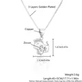 Collana con ciondolo bue zodiacale argento con zircone a cuore e catena a scatola - Cavallo