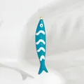 Türkis gestreifter Fisch-Anhänger aus Edelstahl für DIY-Schmuckherstellungsprojekte - Gestreifter Fisch / Dunkelgrün Weiß Gestreift