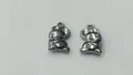Pair of stainless steel mouse animal charms for DIY necklace and bracelet jewelry making - 13.8x8.75x3.77mm