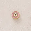 Stainless steel gold-plated pink evil eye charm bead for DIY jewelry necklace making - Round Evil Eye / Pink