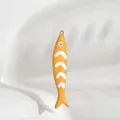 Gelber gestreifter Zeichentrick-Fisch Emaille-Anhänger aus Edelstahl für DIY-Schmuck - Gestreifter Fisch / Gelb Weiß Gestreift