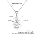 Elegante collana con ciondolo a scimmia argento con zirconi e catena box regolabile - Scimmia