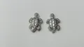 Silberne Meeresschildkröten-Anhänger aus Edelstahl für DIY-Halsketten und Armbandzubehör - 15*9.75*3mm