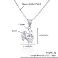 Collana con ciondolo a forma di gallo dello zodiaco argento con zirconi e catena da 45 cm - Gallo