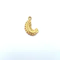 Gold plated stainless steel curved feather charm for DIY jewelry making accessories - 1 Piece (23.85x13.8x1.95mm)