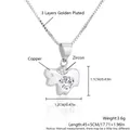 Elegante collana con ciondolo elefante argento con zirconi e catena 45+5cm regolabile - Cane