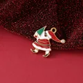 Gold plated Santa Claus enamel pendant for creative DIY Christmas jewelry making - Santa & Christmas Tree / 22mmx22mmx2mm