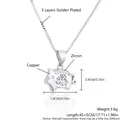 Collana con ciondolo maiale dello zodiaco con zircone a cuore e placcatura d'argento - Maiale