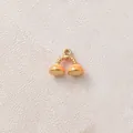 Detail view of a gold-plated stainless steel telephone pendant with orange enamel drip oil - Telephone / Orange Phone