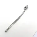 Detail view of a 7cm stainless steel extender chain with lobster clasp and cone pendant - Water Drop Style (DN04-1) / 70mm Pack