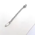 Detailopname van roestvrijstalen verlengketting met kreeftsluiting en S.steel-label - Rechthoekige Stijl (DN04-1) / 70mm Verpakking