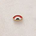 Red and white evil eye drip oil pendant in gold stainless steel for DIY jewelry - Eye / Red White