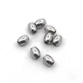 Vista de detalle cuentas espaciadoras ovaladas de acero para joyería DIY - Cuenta de arroz 4*5*2mm