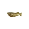 Detailed 18K gold plated stainless steel fish pendant charm for DIY jewelry making - Long Fish Style (HY-920) / Gold