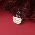 Christmas snowman enamel pendant in 18K gold plated stainless steel for DIY jewelry - Snowman / 21.2mmx17.5mmx2mm