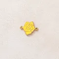 Gelber Emaille-Rosenblüten-Verbinder aus Edelstahl für die DIY-Schmuckherstellung - Gelbe Rose Verbinder