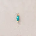 Detail view of a gold-plated stainless steel turquoise candy enamel charm for DIY jewelry - Blue Candy
