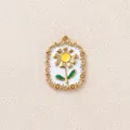 Vintage vergoldeter Sonnenblumen-Emaille-Anhänger für DIY-Schmuckherstellung Zubehör - Sonnenblumen Relief Anhänger
