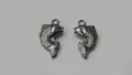 Paar Edelstahl Fisch Anhänger mit Schuppendetails für DIY Halsketten Schmuck - 17.1*9.2*3.35mm