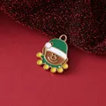 Christmas elf enamel charm pendant in gold plated stainless steel for DIY jewelry making - Christmas Elf / 22mmx1.9mmx2mm