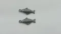 Silberne Edelstahl Fischanhänger mit Schuppendetail für DIY Halsketten Armbandherstellung - 20.15*8.6*3.25mm