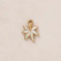 Exquisite golden stainless steel maple leaf pendant with white enamel drip oil for jewelry DIY - White Minimalist Maple Leaf Pendant