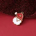 18K gold plated stainless steel Santa Claus enamel charm for Christmas DIY jewelry making - Santa Claus / 19.5mmx14.7mmx1.8mm