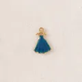Blue enamel dress charm in gold-plated stainless steel for DIY jewelry making - Dress Shape / Blue