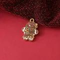 Cute gold-plated gingerbread man enamel charm for Christmas DIY jewelry projects - Gingerbread Man / 22.8mmx16.5mmx2.3mm