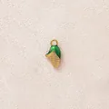 Ciondolo a forma di mais in acciaio inossidabile dorato con smalto verde per gioielli - Mais