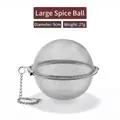 9cm large stainless steel mesh tea and spice infuser ball with long hanging chain - L / Diameter 9cm