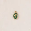 Gold-plated stainless steel shell pendant with green enamel for DIY jewelry making. - Small Conch Style / Green