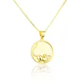 Detailansicht eines 18K vergoldeten Sternzeichen-Maus-Anhängers aus Edelstahl - Maus / Goldhalsketten-Set (Kette und Anhänger)